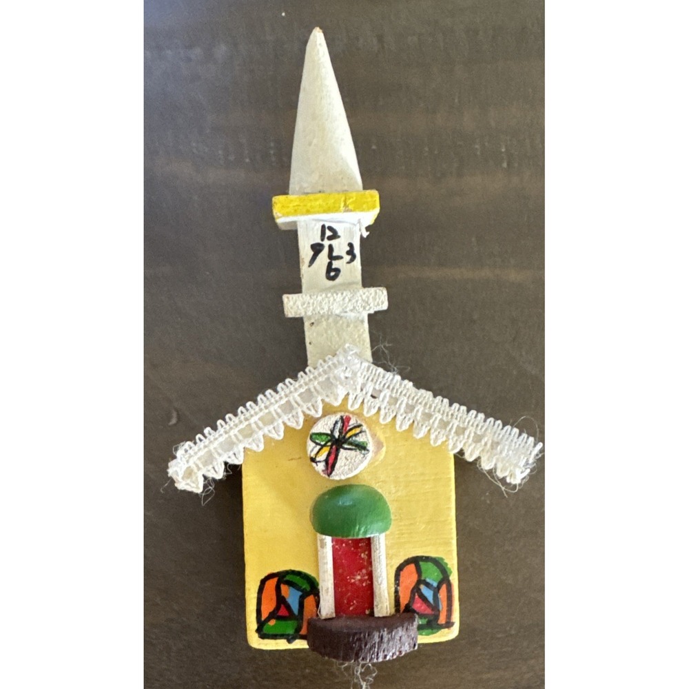 VTG Kurt S. Adler Handcrafted Wood Church Steeple Christmas Ornament Holiday O51